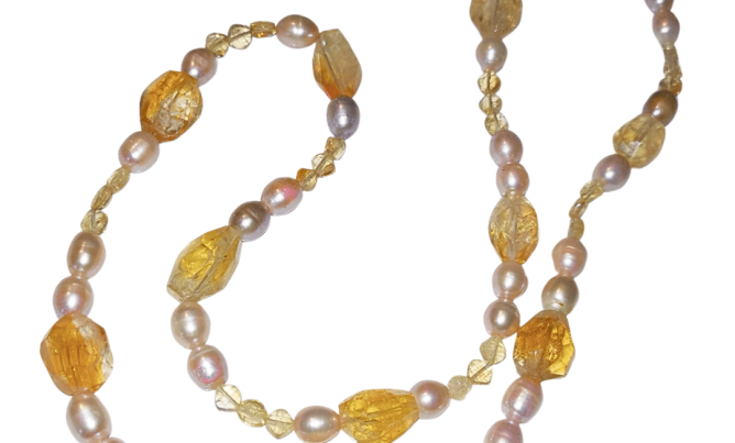 Citrine and Pearl Necklace